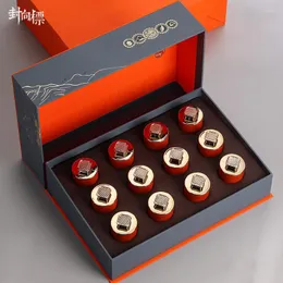 Aufbewahrungsflaschen 12 18 Kleine Teedose Box Kreative Metallflaschenverpackung Luxus Longjing Organizer Boxen Geschenk