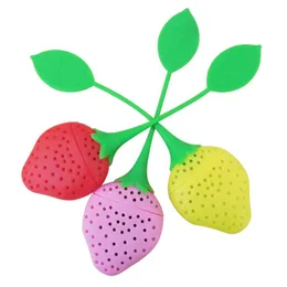 Teaware 20st/Lot Silicone Tea Filter Strawberry Shape Tear Siler Herbal Spice Infuser Tea Leak Kitchen Tools