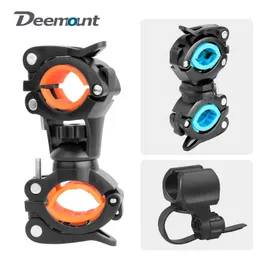 Bike Lights Deemount Bicycle Light Bracket Lamp Holder LED Torch Headlight Pump Stand Quick Release Mount 360 Degree Rotatable HLD211 230605