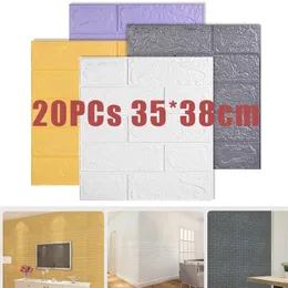 Tapety 20pcs 3D Wallsticker Cegły Tapeta do salonu sypialnia telewizja Wściekła Winyl Winylowy