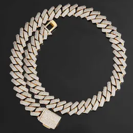 Wholesale Vvs Moissanite Diamond Chain Hip Hop Jewelry Necklace 20mm Ice Out Miami Cuban Link Chain S925 Silver Bracelet