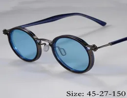 Sunglasses Vintage Small Round AlloyAcetate Tavat Unique Hollow Inlay Design Polarized Lens Good Quality Women Man Eyeglasses6196299