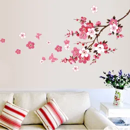 120x50cm桜の花の壁ステッカー防水リビングルーム寝室の壁のデカール739装飾壁画ポスター