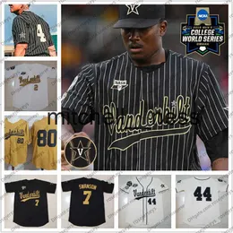 Mit8 Custom 2021 Vanderbilt Commodores Baseball Swanson 8 Isaiah Thomas 16 Martin 22 Jack Leiter 51 Bradfield Jr 80 Rocker CWS Maglia da uomo giovanile