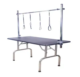 Dog Apparel 16pet Grooming Desk Hanger دعم الفولاذ المقاوم للصدأ لإكسسوارات طاولة الجمال المهنية مع 4 Slings 2Clips3272830