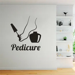 Pedicure Logo Wall Stickers Foot Care Center Decoration Nails Polish Vinyl Secal Pedicure Window Decor