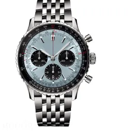 Kronograf vinatge watch man b01 navitimer izle paslanmaz çelik montre de lüks kaplama gümüş bileklik mavi yeşil tasarımcı saatler bp fabrika xb010