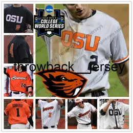 thr Oregon State Beavers #23 Kevin Abel 8 Michael Conforto 23 Jacoby Ellsbury 11 Trevor Larnach OSU Baseball 2018 CWS Men Youth Kid Jersey