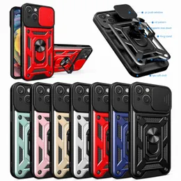 TPU PC Bracket Phone Case for iPhone 14 Plus 13 12 Mini 11 PRO MAX XR XS MAX 6 7 8 SE SE3 11 14 PRO Push Push Window Protective Cover