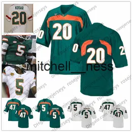 Mit8 NCAA Miami Hurricanes #14 Vinny Testaverde 20 Bernie Kosar 47 Ottis Anderson 50 Jim Otto 52 Denzel Perryman 75 Vince Wilfork Trikot im Ruhestand