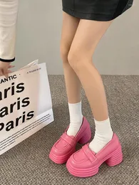 Dress Shoes 2023 Spring Autumn Pink Thick Heel Women Loafers Bottom Lolita University Girls Platform Sandals