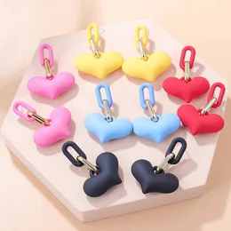 Dangle Earrings Y2k Aesthetic Pink Peach 3D Love Heart Earring For Women Girls Cute Japanese Korean Fashion Vintage Drop Jewelry