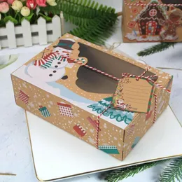 Opakowanie na prezent 12x świąteczne cukierki pudełka z przezroczystymi szufladami do papieru do okien DIY