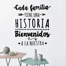 Spanish Version Family Vinyl Wall Decal Every Family Has A History Quote Wall Sticker Home Party Decoration Poster Decals