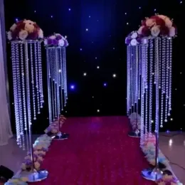 110cm uzun boylu düğün dekorasyonları akrilik kristal merkez tablo çiçek standı geçiş yolu olay partisi t- stant dekorları fy3764