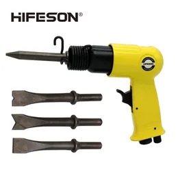 Hulpmiddelen HIFENSON 150Y High Quality 120mm Air Hammer Handheld Pistol Gas Shovels Small Rust Remover Pneumatic Tools with 4 Chisels