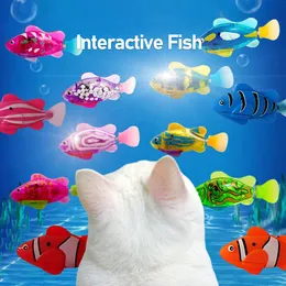 Cat Interactive Electric Fish Toy Cat Water Water Toys do zabawy LED robot Ryba dla szczeniaka