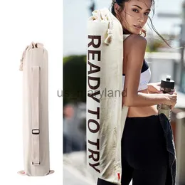 Yoga Mats Pumping Rope-style Mat Bag Fashion Durable Cotton Shoulder Storage Pockets Adjustable Strap Gym Pilates Dance Pads Backpack J230506