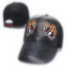 Najwyższe sprzedaż szczytowe czapki węża tygrysy luksusowe męskie damskie projektanci kota płótno mężczyźni baseball moda baseball dla kobiet kapelusz hatów czapka lufy h8-6.5