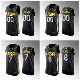 USA Custom 2023 Fiba World Cup Mistrzowie Gold Jersey 7 Cierra Burdick 8 Cameron Brink 9 Hailey Van Lith Jerseys