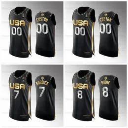 USA Custom 2023 FIBA World Cup Champions Gold Jersey 7 Cierra Burdick 8 Cameron Brink 9 Hailey Van Lith Jerseys