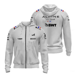 Erkek Hoodies Sweatshirts sudadera conucha de f1 para hombre y mujer camisa deportiva de carreras ofisial con cremallera de uno alpine f1