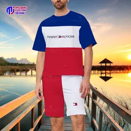 Herren Trainingsanzüge Sommerhemd Kurzarmanzug Bequemer Fitnessbrief Marke T-Shirt Shorts Übergroße Kleidung Strandhose 230605