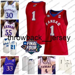 thr NCAA Kansas Jayhawks Basketball Jersey 11 MJ Rice 23 Ernest Udeh Jr. 34 Pierce Bobby Pettiford Jr. Men Women Youth Kid Final Four Jerseys S-4XL