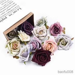Saquinhos 5 pçs rosas de seda retrô decorativos flores falsas plantas artificiais noiva barato natal decoração de casa r230605