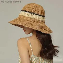 Strandhatt kvinnors sommar panama str påsar sommar 2022 str eller rotting keps hink hatt sol hattar randsol visir l230523