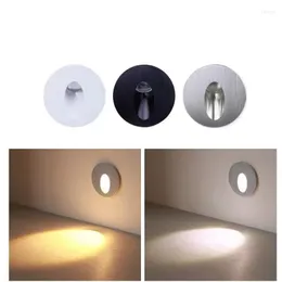 Wall Lamp 1W 3W LED Round Square Recessed Porch Pathway Corner Step Stair Light Basement Bulb Spotlight Indoor 110V 220V