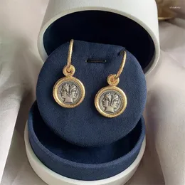 Ohrstecker Retro Schmuck Porträt Münze Antikes Rom Antik Gold Rund Großes Kostüm Geschenk