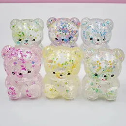 Glitter Cute Bear Squeeze Ball Langsam steigende Zappelspielzeug Antistress Hand Entspannendes Squishy-Spielzeug für Erwachsene Kinder 2107