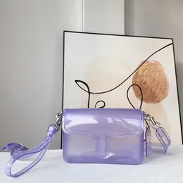 مصمم كيس جيلي الشفافة حقيبة يد مقاومة للماء صافي القابض الصيفي أكياس الكتف الكتف معصم رسائل أزياء