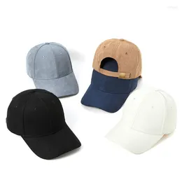 Top Caps Retro Süet Basit Düz Renk Beyzbol Kadınlar İçin Sonbahar Kış Hip Hop Ayarlanabilir Baba Trucker Hat Sıras Güneşi