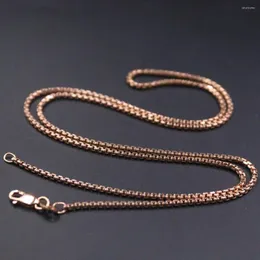 Catene vera catena in oro rosa 18 carati per donna femminile 1.5mmW collana con scatola quadrata 20''L gioielli regalo Au750