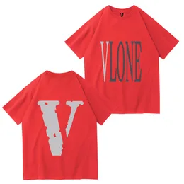 Vlone Brand Printed T koszule T-shirty Męskie Mężczyźni i kobiety O-Neck Casual T Shirts