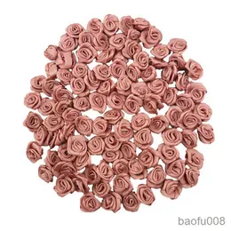 Sacchetti di bustine 10 * 10mm Nastro rosa fresco Fiori di piccole dimensioni Nastro di raso di alta qualità Fiori Decorazione festiva per feste artigianali R230605