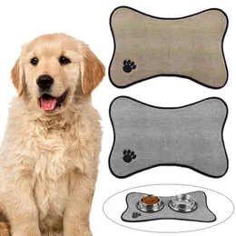 Accessories 2pcs Dog Cat For Food Water Pet Mat Microfiber Bone Shape Non Slip Home Reusable
