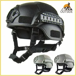 Cykelhjälmar Kvalitet Lätt Helmet Mich2000 Airsoft MH Taktisk hjälm utomhus Taktisk smärtboll CS Swat Ridning Protect Equipment 230603