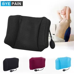 1PCS BYPain Przenośne nadmuchiwane wsparcie lędźwiowe poduszka/ masaż poduszka do biura biura podróży do Wais Pain Pain Relief L230523