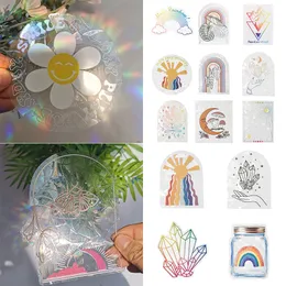 Sun Catcher Pencere Çıkartmaları Gökkuşağı Duvar Tutkalsız Sticker DIY Çıkartma Bahçesi Dekorasyonu Ev Dekoru Gökkuşağı Maker