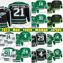 14 Jamie Benn Reverse retrò hockey Jersey''stars'''21 Jason Robertson 18 Max Domi 91 Tyler Seguin 4 Miro Heiskanen Joe Pavelski Roope Hintz Mike Modano Oettinger Maglie