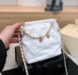 Top quality Shoulder strap handbag Plaid purse Double letter solid buckle Sheepskin caviar pattern Women's luxury Clutch Bags Gemstone Pouch Mini Tote bag