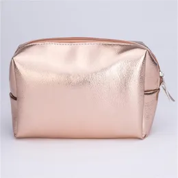 Women Cosmetic Bag Pink Gold Makeup Bag Zipper Make Up Handbag Organizer Storage Case Pouches Toiletry Wash Beauty Box220r