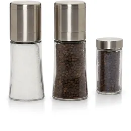 Kamenstein Elite Pre-Filled Salt and Pepper Grinder Boxed Set with Peppercorn Refill Jar