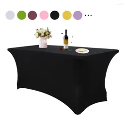 Table Cloth Stretchy Cover Colorfast Desk Wear-resistant Decorative Useful Rectangular Washable