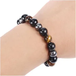 Beaded Natural Stone Tiger Eye Strands Bracelet Health Beads Women Mens Bracelets Fashion Jewelry Will And Sandy Gift Drop Delivery Dhhj5