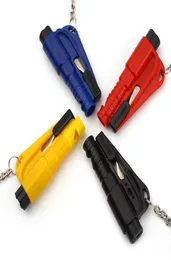 New Car Life Saving Hammer Keychains Emergency Survival whistle Tools Keychain Seat Belt Cutter Window Glass Break6344027
