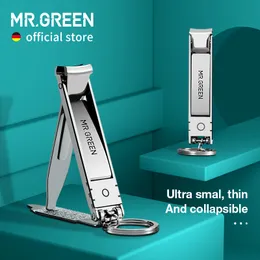 Nail Clippers MRGREEN UltraThin Collapsible Portable Travel Fingernail Scissors Cutter Stainless Steel Manicure Tools 230606